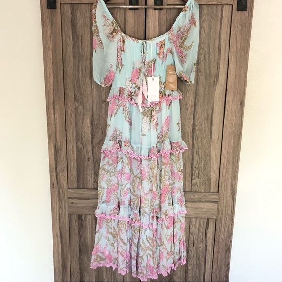 Hemant & Nandita Asia Plunged Midi Dress - Picture 3 of 13